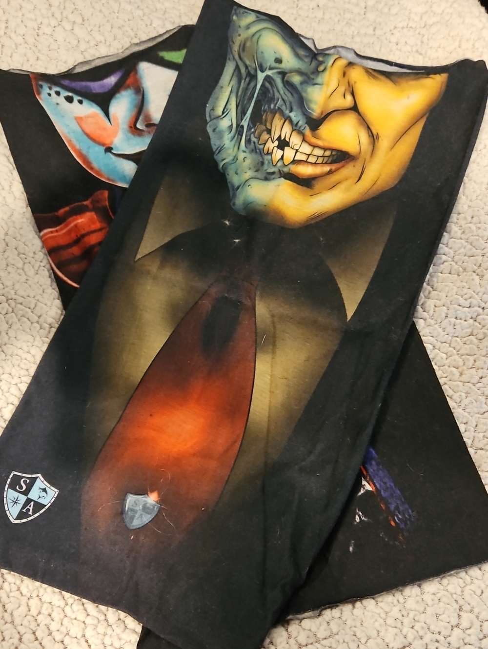 2 Neck Gaiters/Face Shields -  Graphic Face Art - One Size